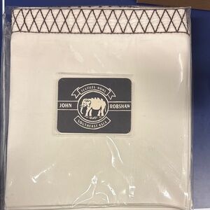 John Robshaw Cream Textiles with Brown Stitching